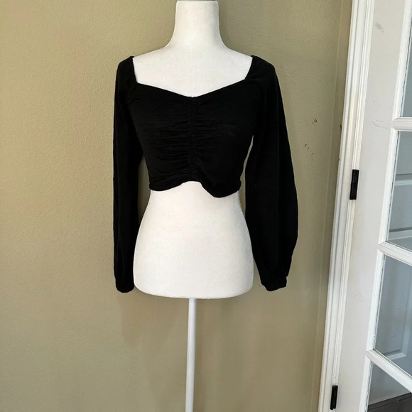FOREVER 21 Ruched Balloon Sleeve Crop Top - small? - Picture 9 of 9